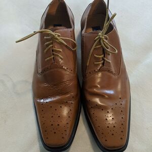 Versa cognac brown leather dress shoes Oxford 9.5